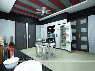 villa kitchen 3d interior design